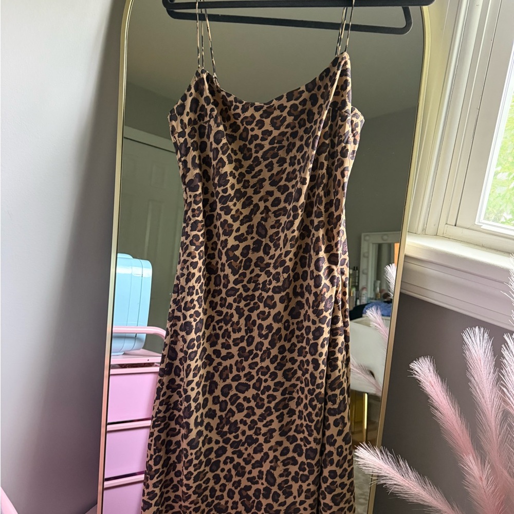 Leopard Print Slip Dress